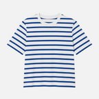 Valeniri | Women's Cotton Striped Crew Neck T-Shirt Loose Fit Short Sleeve