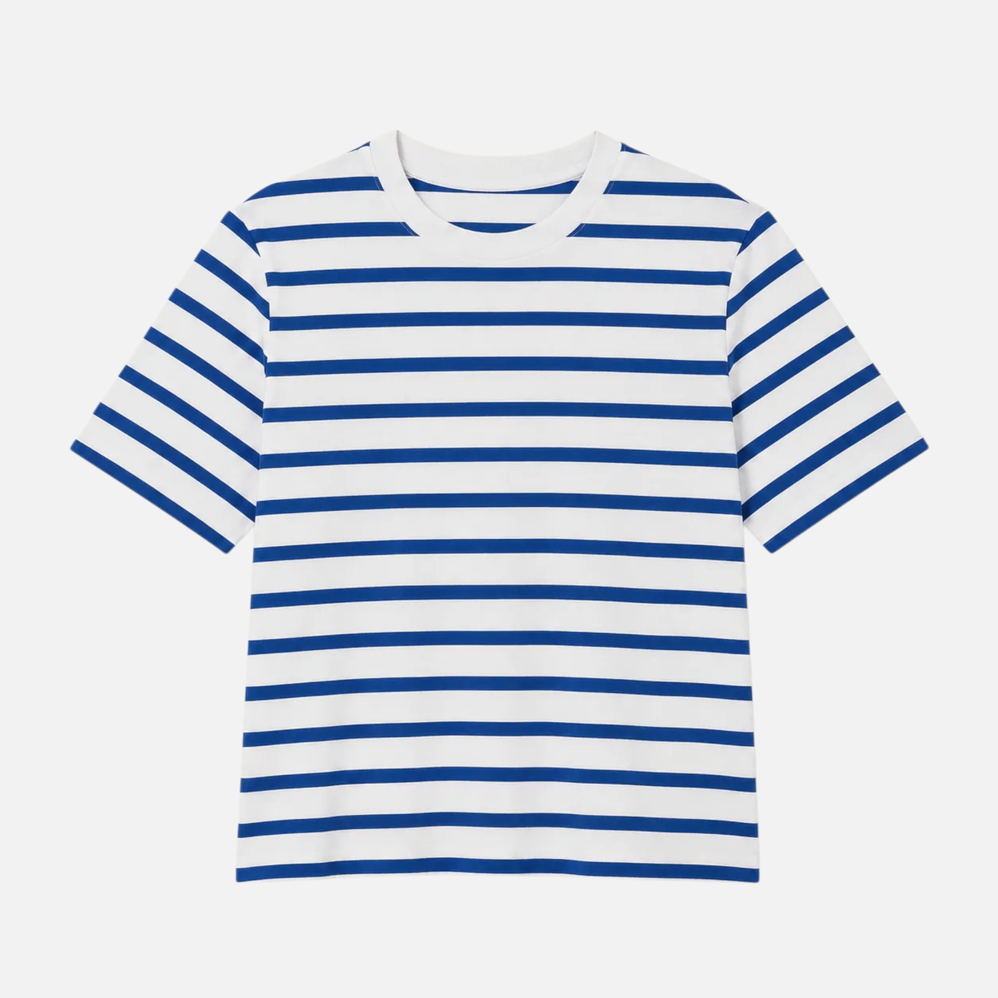 Valeniri | Women's Cotton Striped Crew Neck T-Shirt Loose Fit Short Sleeve