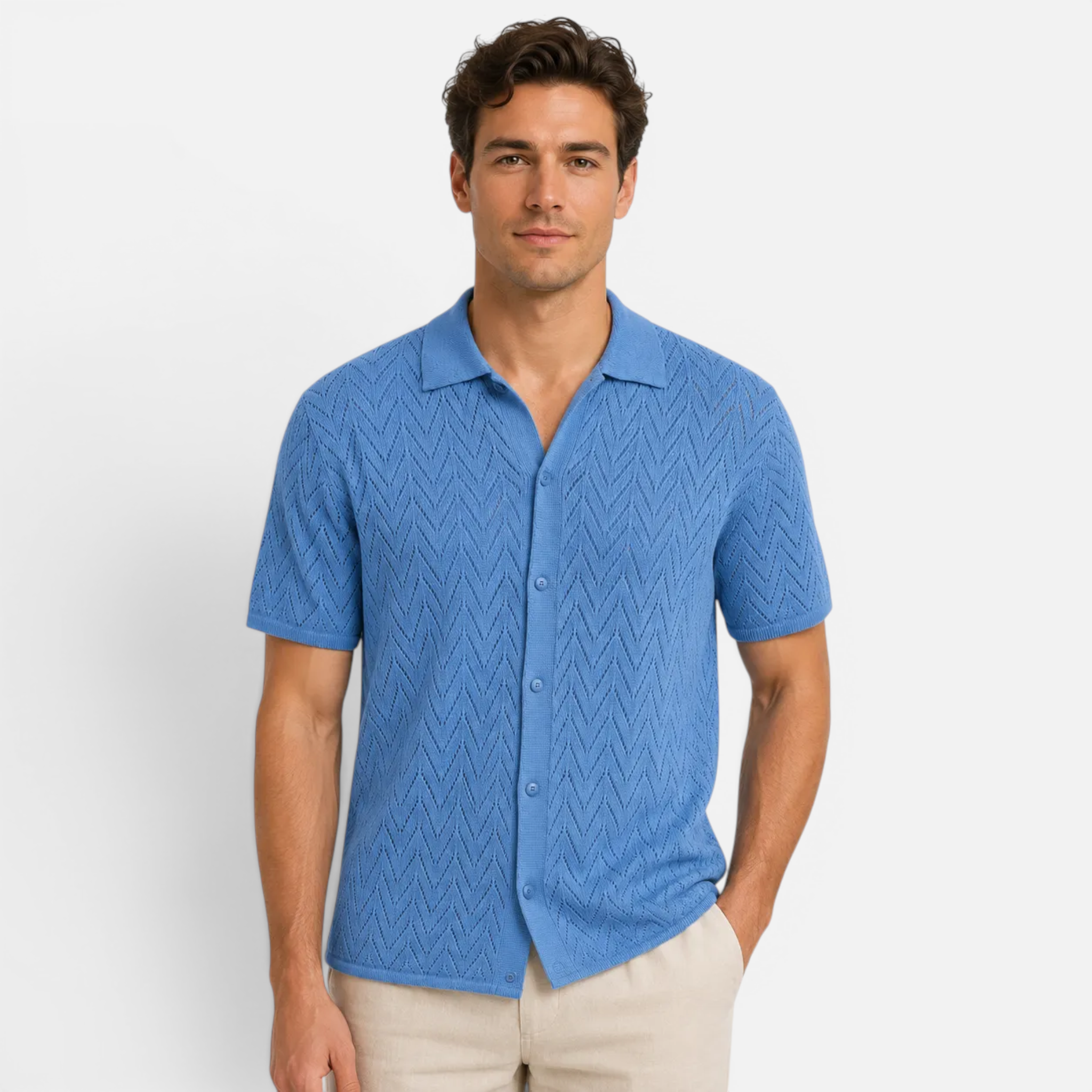 Valeniri | Men's Hollow Shirt Design Lightweight Resort Wear