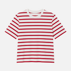 Valeniri | Women's Cotton Striped Crew Neck T-Shirt Loose Fit Short Sleeve