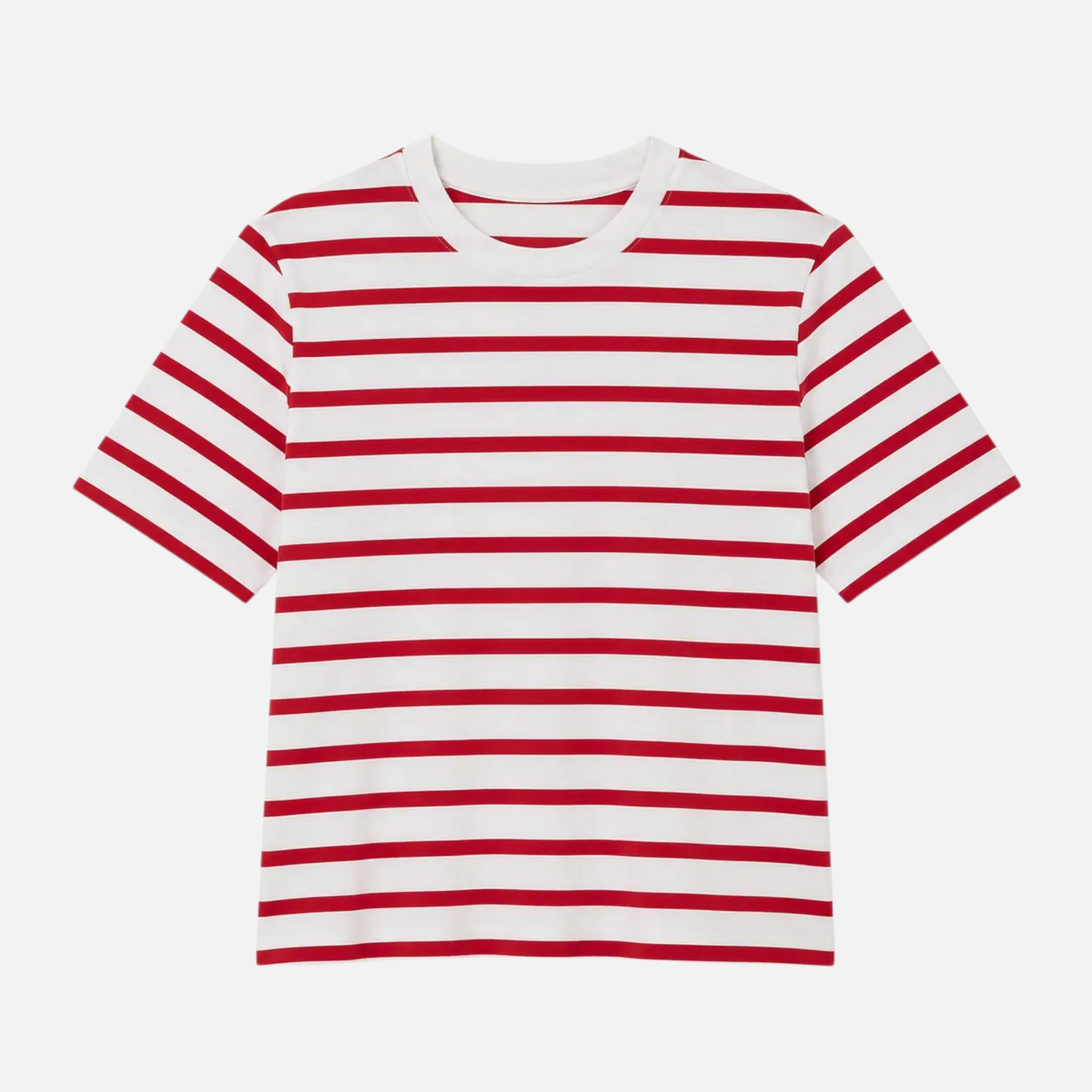 Valeniri | Women's Cotton Striped Crew Neck T-Shirt Loose Fit Short Sleeve